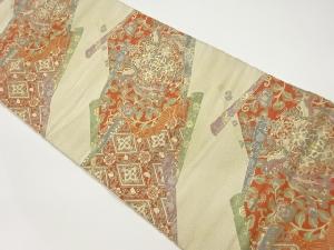 鳳凰・華紋に花唐草・菱模様織出し袋帯